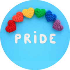 Crochet Pride Hearts Rainbow Colors Sticker
