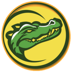 Crocodile Alligator Cartoon On Orange Sticker