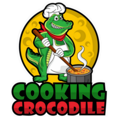 Crocodile Chef Cooking Logo Sticker