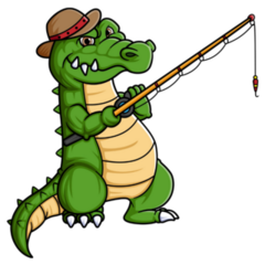 Crocodile Fishing Sticker
