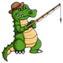 Crocodile Fishing Sticker