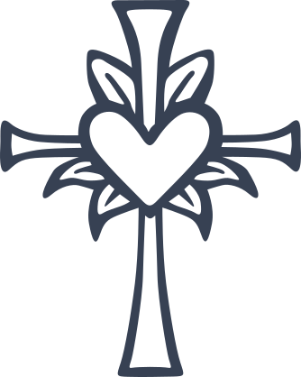 Cross And Heart Design Sticker