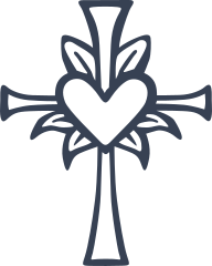 Cross And Heart Design Sticker
