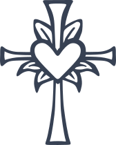Cross And Heart Design Sticker