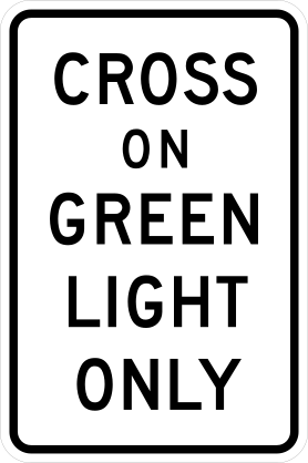 Cross On Green Light Only Sticker