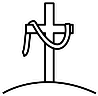 Cross on Hill Sticker