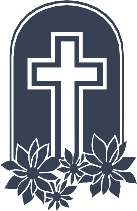 Cross On Stone With Flowers Sticker