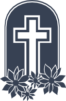 Cross On Stone With Flowers Sticker