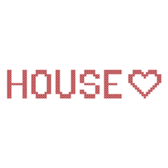 Cross-stitch House Sticker