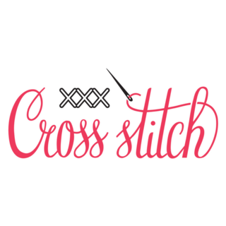 Cross Stitch Lettering Sticker