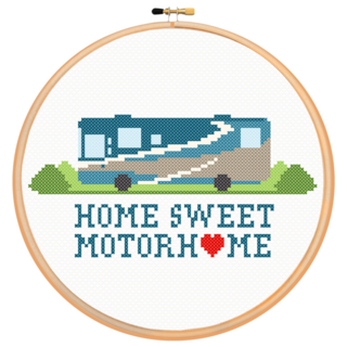 Cross Stitch Motorhome Sticker