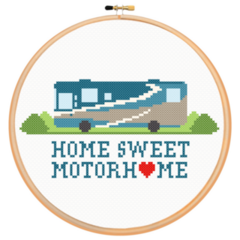 Cross Stitch Motorhome Sticker