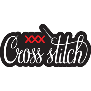 Cross Stitch On Black Sticker