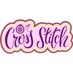 Cross Stitch Purple Sticker