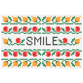 Cross Stitch Smile Sticker