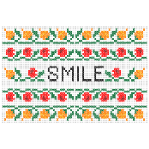 Cross Stitch Smile Sticker