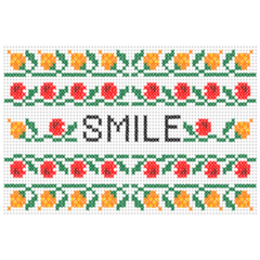 Cross Stitch Smile Sticker