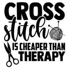 Cross Stitch Therapy Sticker