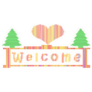 Cross Stitch Welcome Sticker