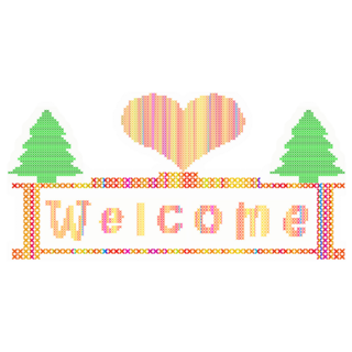 Cross Stitch Welcome Sticker