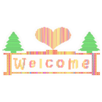 Cross Stitch Welcome Sticker
