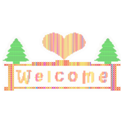 Cross Stitch Welcome Sticker