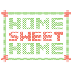 Cross Stitched Words Sticker