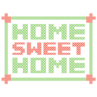 Cross Stitched Words Sticker