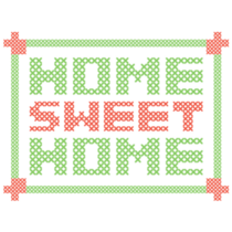 Cross Stitched Words Sticker