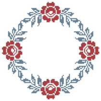 Cross Stitched Wreath Sticker