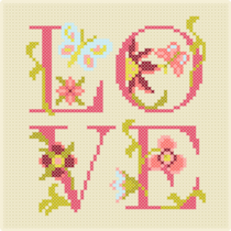 Cross Stitching Love Sticker