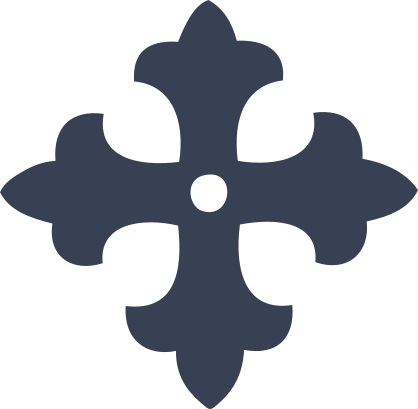 Cross With Fleur De Lys Edges Sticker