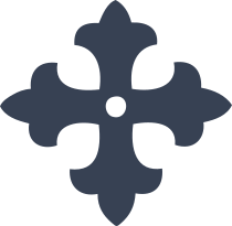 Cross With Fleur De Lys Edges Sticker