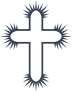 Cross With Glowing Edges Sticker
