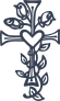 Cross With Heart And Roses Sticker