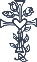 Cross With Heart And Roses Sticker