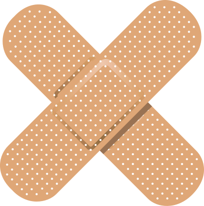 Crossed Band Aid Bandage Sticker