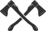 Crossed Fireman Axes Sticker