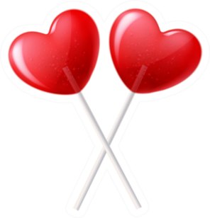 Crossed Heart Lollipops Sticker
