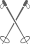 Crossed Ski Poles Sticker