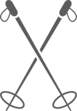 Crossed Ski Poles Sticker