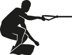 Crouching Wakeboarder Sticker