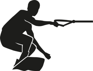 Crouching Wakeboarder Sticker