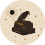 Crow And Magic Book Illustration Sticker