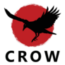 Crow Bird Logo In Red Sticker