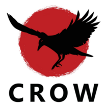 Crow Bird Logo In Red Sticker