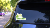 Crowd Of Young People Running A Marathon, City Sticker on a Rear Car Window (New) example