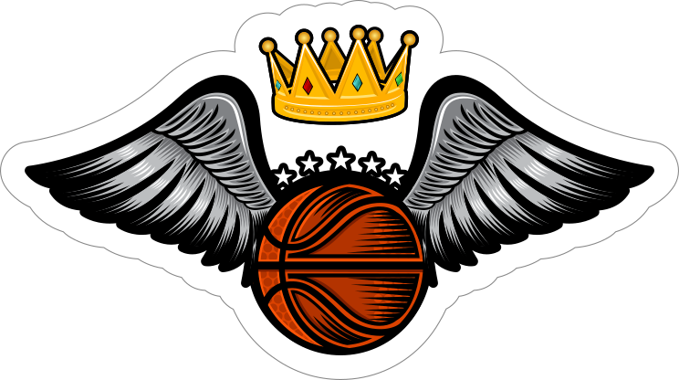 Crown and Wings Basketball Sticker