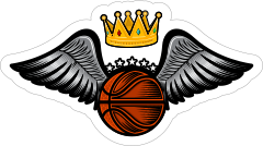 Crown and Wings Basketball Sticker