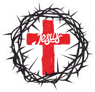 Crown of Thorns and Cross Jesus Sticker
